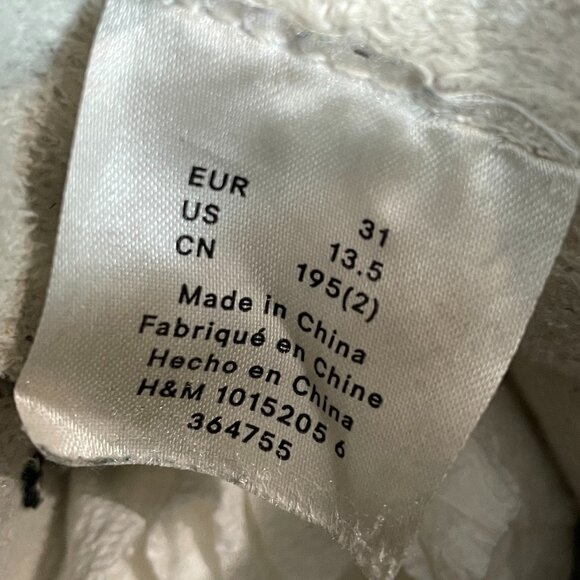 H&M Boys Black Warm Lined High Top Velcro Slip On Shoes Size 13.5 (SKU: 102B) - Picture 7 of 7